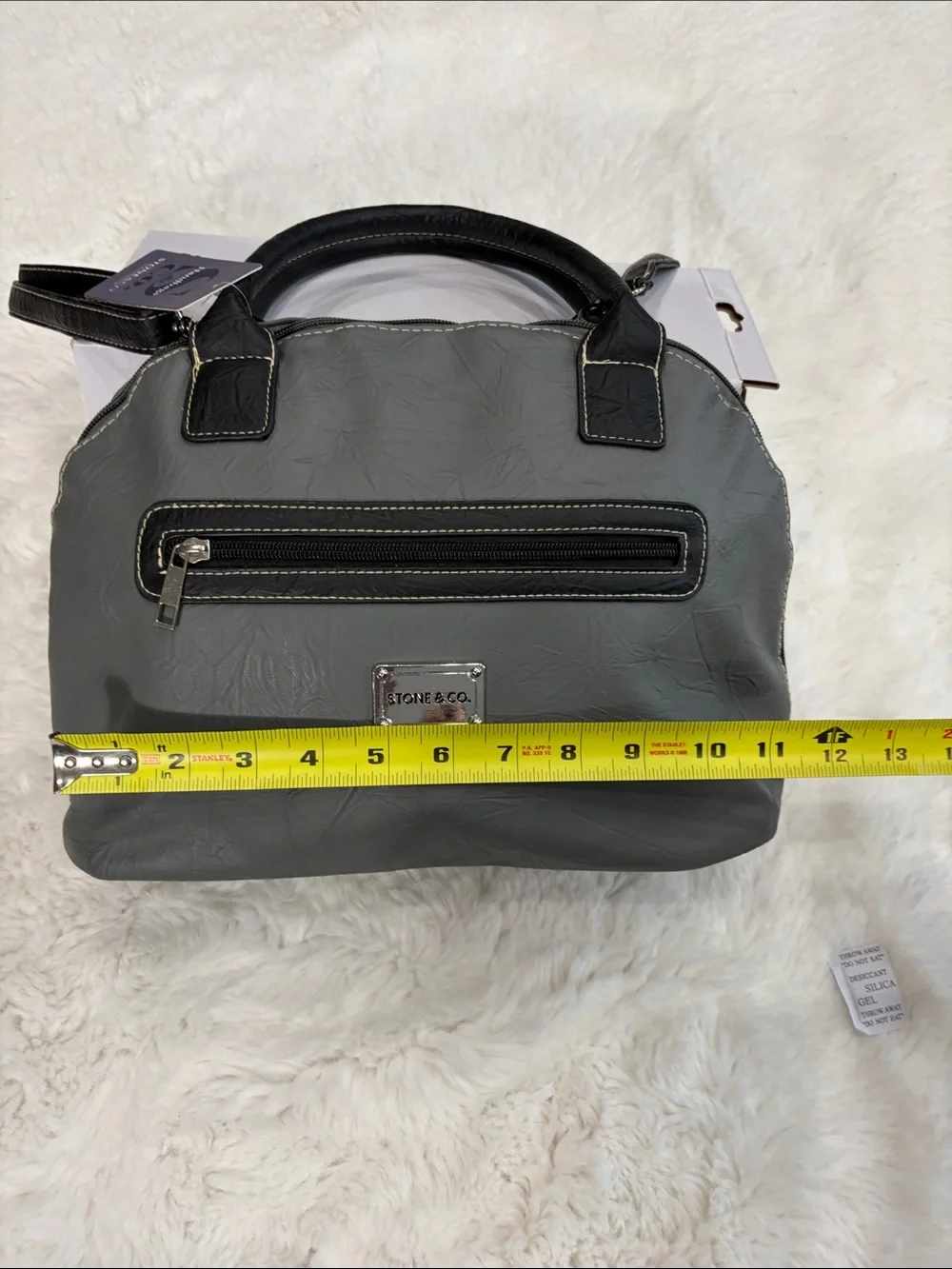 Stone & Co. Gray and Black Women’s Shoulder Satchel - Picture 15 of 17